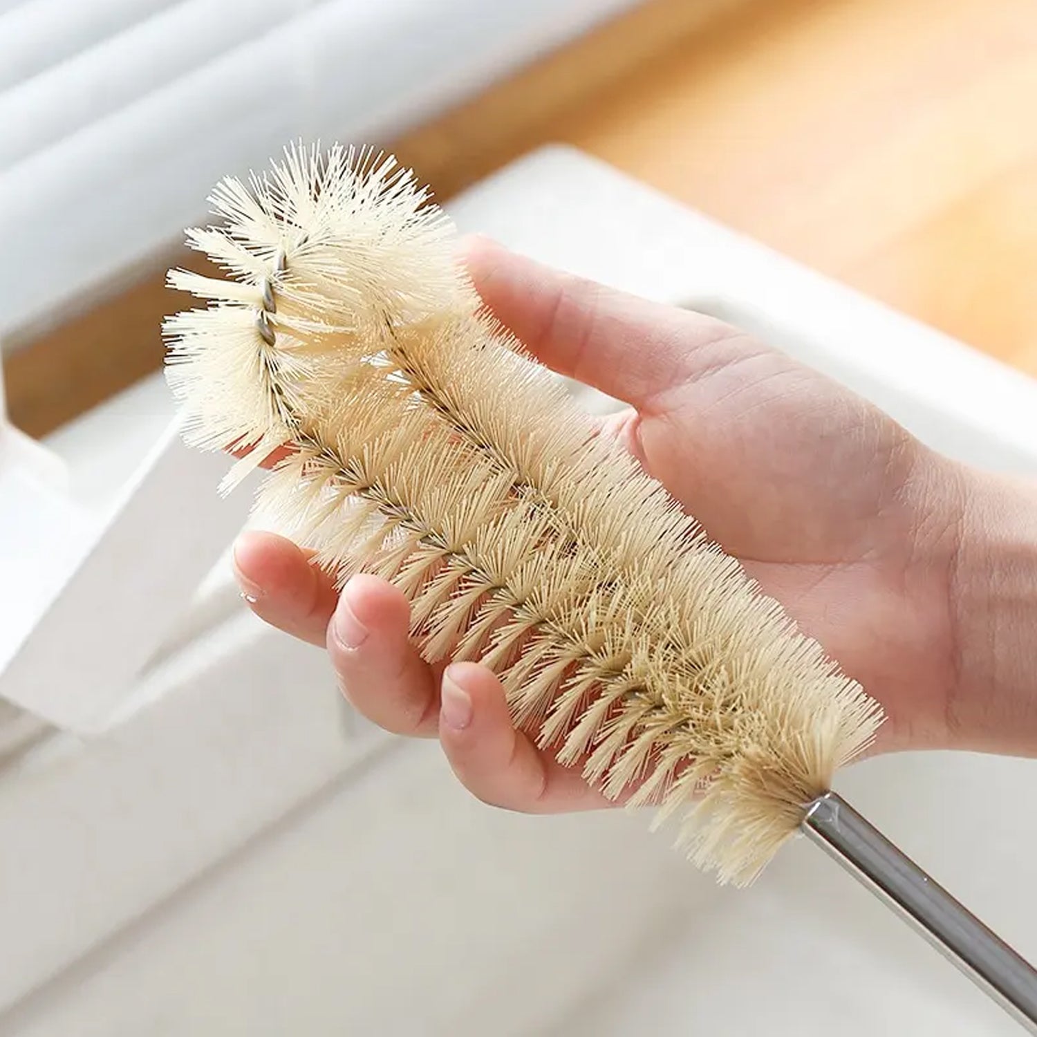 6372 Bottle Brush with Curved Head Long Handle Washing Brush for Baby Bottles Jugs for Teapots, Sports Water Bottles, Coffee Pots, Juice Jars DeoDap 6372 Bottle Brush with Curved Head Long Handle Washing Brush for Baby Bottles Jugs for Teapots, Sports Water Bottles, Coffee Pots, Juice Jars DeoDap